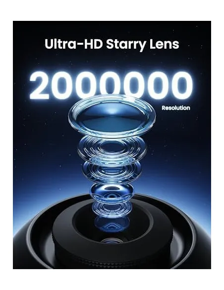 POCOCO Proiector Galaxie și Stele - Lumină de Noapte pentru Dormitor, Planetariu Acasă cu 2 Discuri, Negru