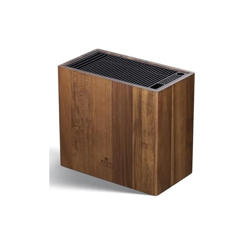 ENOKING Suport Universal pentru Cuțite din Lemn de Salcâm, cu Capac din Plastic, până la 24 Cuțite