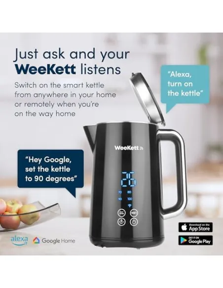 Alexa Smart Kettle, 1.7L - Smart Home Voice Control - Temperature Control with Cool Touch, LED Display & Keep Warm Function - 30