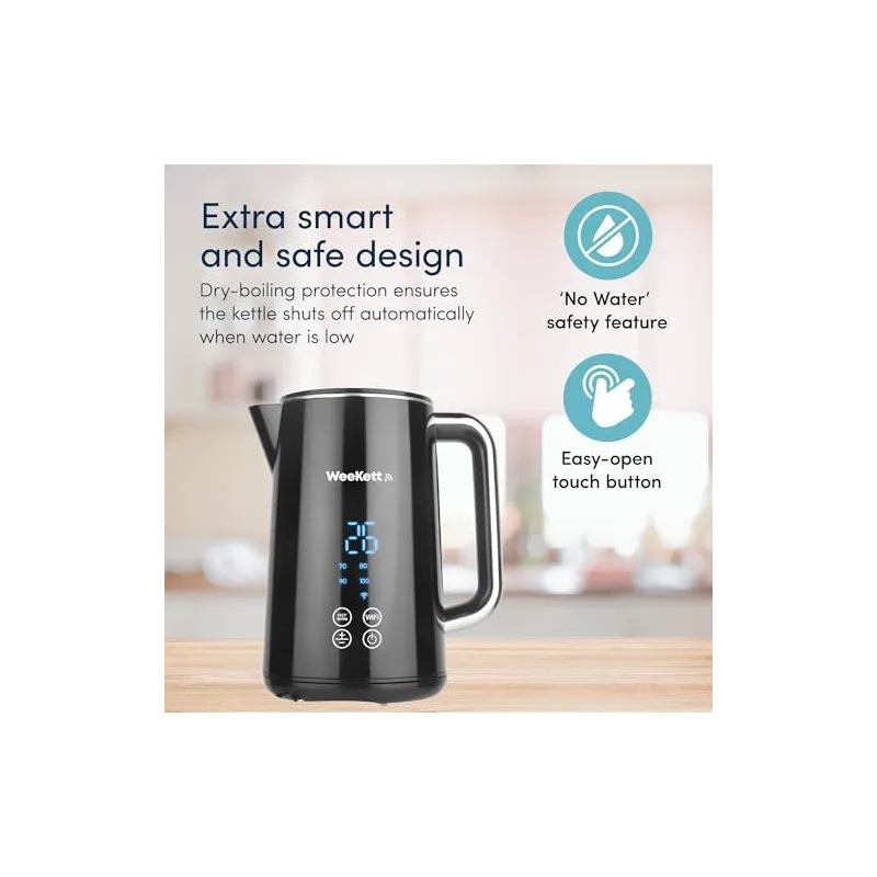 Alexa Smart Kettle, 1.7L - Smart Home Voice Control - Temperature Control with Cool Touch, LED Display & Keep Warm Function - 30
