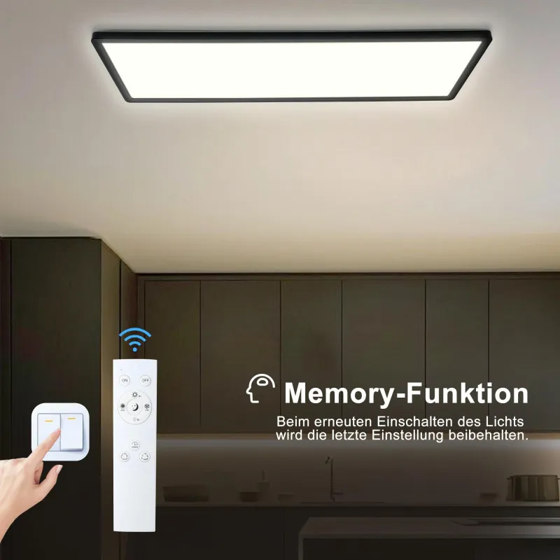 Plafoniera LED de Tavan Negru 22W Dimmable – 58x20cm