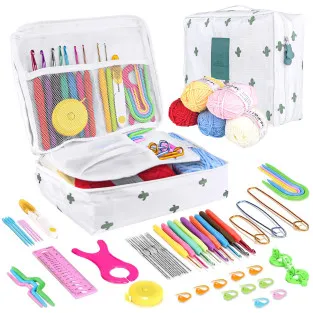Set de Croșetat Qianyou – 21 Cârlige, Kit pentru Începători cu Geantă Portabilă