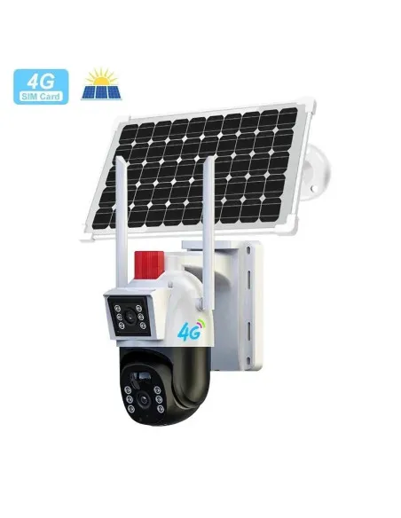 Camera de supraveghere solara dubla, cu SIM 4G, V380PRO, Dasgut, 6mp