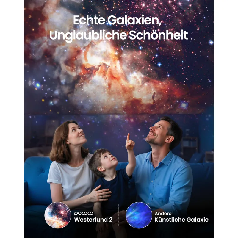 Starry Sky Projector Kids Night Light Galaxy Projector with 2 Discs – Ideal Gift