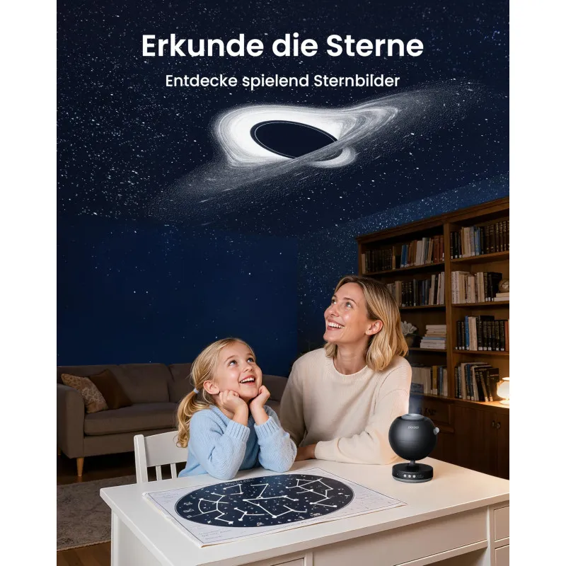 Starry Sky Projector Kids Night Light Galaxy Projector with 2 Discs – Ideal Gift