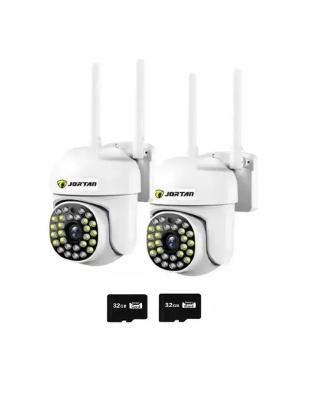 Set 2 Camere IP 360° WiFi JT-8161QJ cu 4 Carduri 32GB | Live & Noapte