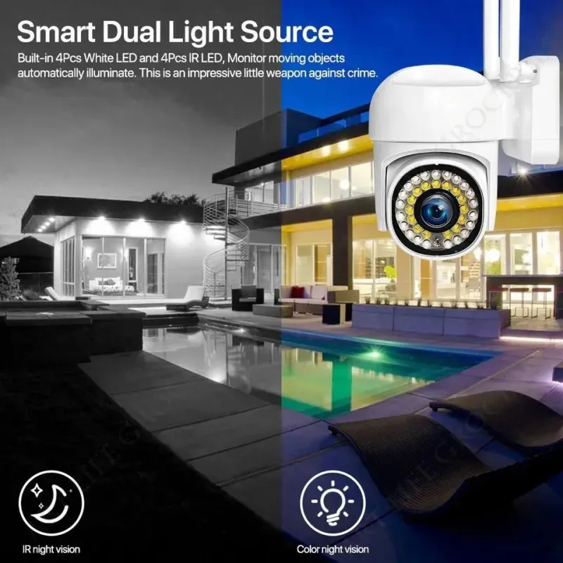 Set 2 Camere IP 360° WiFi JT-8161QJ cu 4 Carduri 32GB | Live & Noapte