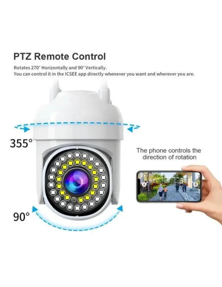 Set 2 Camere IP 360° WiFi JT-8161QJ cu 4 Carduri 32GB | Live & Noapte