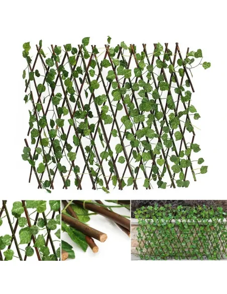 Gard artificial cu frunze verzi, 100 x 250 cm