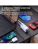 Prelungitor Electric cu Porturi USB-A și USB-C, Încărcare Rapidă, Cablu 1,5m, Alb