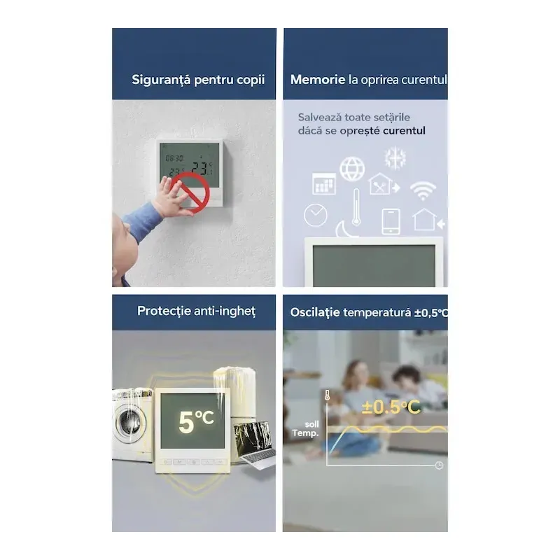 [RESIGILAT] Termostat Inteligent Wi-Fi BEOK ,pentru Incalzire in Pardoseala si Centrale – Compatibil Alexa,Tuya