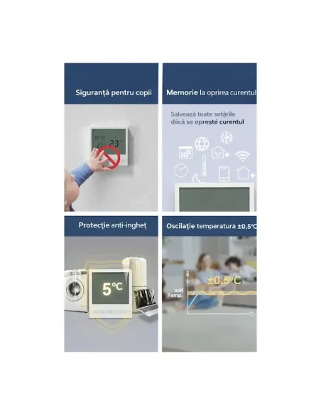 [RESIGILAT] Termostat Inteligent Wi-Fi BEOK ,pentru Incalzire in Pardoseala si Centrale – Compatibil Alexa,Tuya