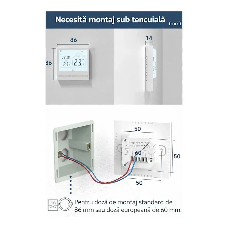 [RESIGILAT] Termostat Inteligent Wi-Fi BEOK ,pentru Incalzire in Pardoseala si Centrale – Compatibil Alexa,Tuya