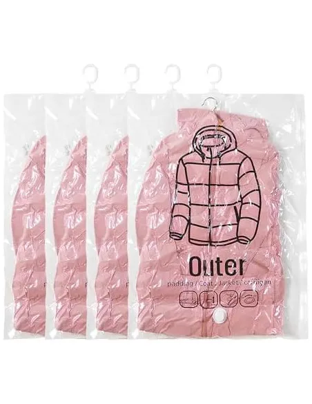 Saci Vacuum pentru Haine cu Pompă de Mână Rylae – Set 4 Bucăți Suspendabili 67 x 90 cm, Reutilizabili