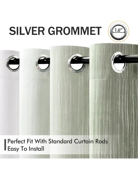 Draperii Opace Termoizolante cu Inele, In Sintetic, 100% Blackout, 140 x 225 cm, Taupe – Set 2 Panouri- MIULEE