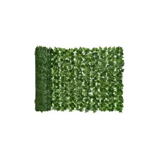Gard artificial verde cu frunze, 300x100cm