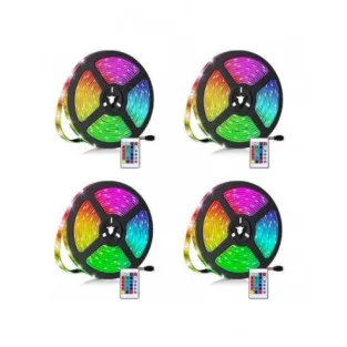 Set 4 x Banda led rgb , culoare multicolor cu telecomanda 5 M