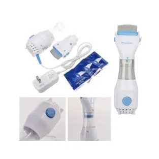 Pieptene aspirator antipăduchi cu sistem de colectare V-Comb