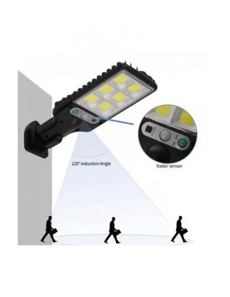 Set 5 x Lampi Solare de Perete cu 72 LED-uri COB, 50W, 3 Moduri de Functionare, Telecomanda, Senzor de Miscare si Lumina