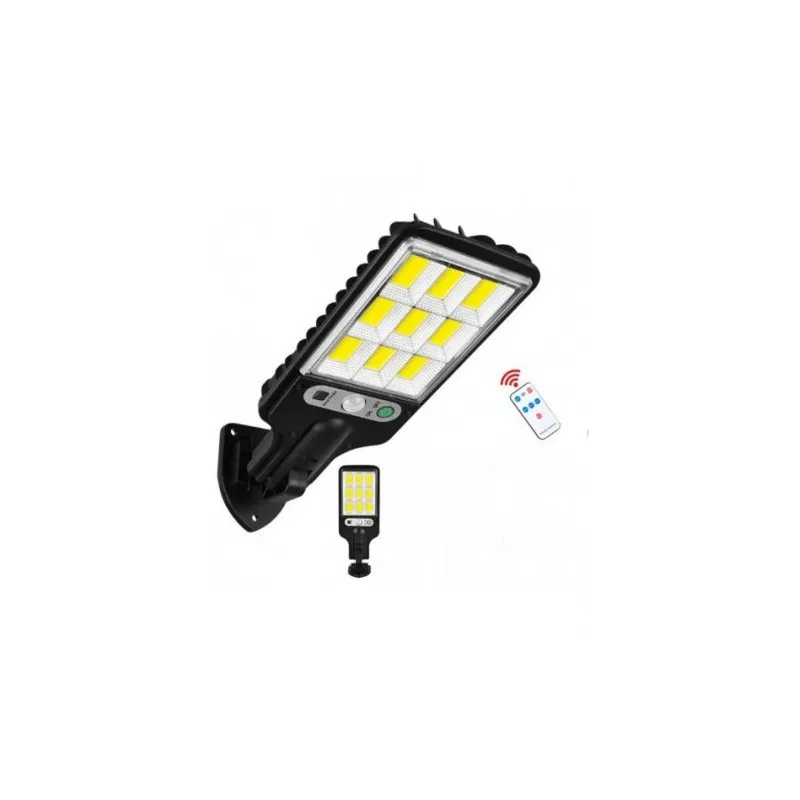 Set 5 x Lampi Solare de Perete cu 72 LED-uri COB, 50W, 3 Moduri de Functionare, Telecomanda, Senzor de Miscare si Lumina