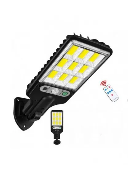 Set 5 x Lampi Solare de Perete cu 72 LED-uri COB, 50W, 3 Moduri de Functionare, Telecomanda, Senzor de Miscare si Lumina