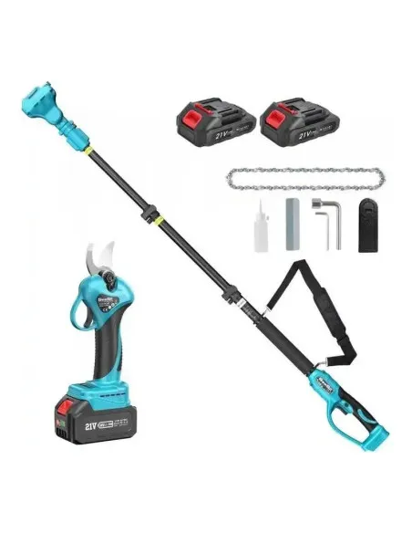 Foarfeca de Gradina , 48V, 2 Acumulatori, Brat Telescopic 2m, Unghi Reglabil de Taiere-07