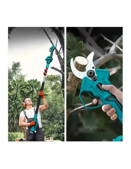 Foarfeca de Gradina , 48V, 2 Acumulatori, Brat Telescopic 2m, Unghi Reglabil de Taiere-07