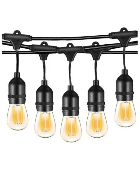 Ghirlanda Luminoasa, 10 Metri cu 10 Becuri, interconectabila, 2 filamente pe bec, 220V