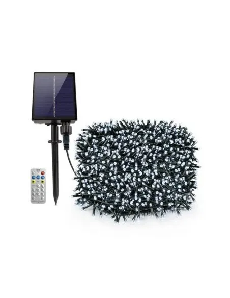 Instalatie 1000 LED cu panou solar mare, 100 M, pentru exterior, model 2024