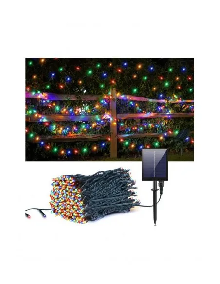 Instalatie 1000 LED cu panou solar mare, 100 M, pentru exterior, model 2024