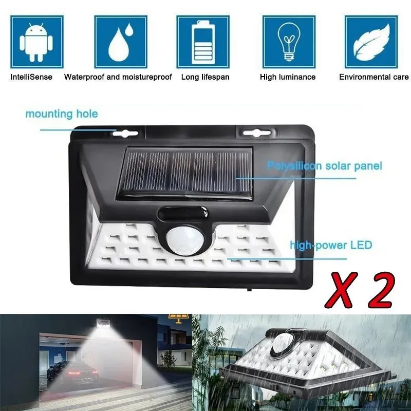 Set 2 x lampa solara 32 LED si senzor de miscare