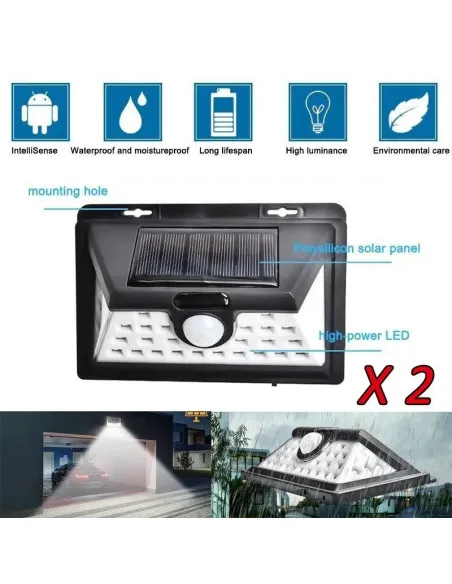 Set 2 x lampa solara 32 LED si senzor de miscare