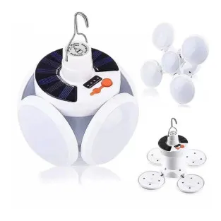 Set 3 x Bec cu panou solar si acumulator, 5 trepte de iluminat