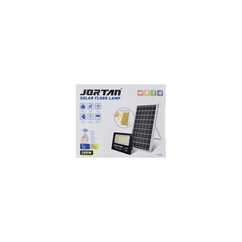 Proiector cu panou solar mare JORTAN, 50/100/150/400/600/1200W, led, Senzor lumina, tehnologie 2025