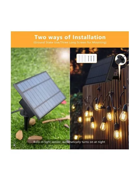 Ghirlanda Luminoasa SOLARA, 10 Metri cu 10 becuri, Alb Cald, PREMIUM