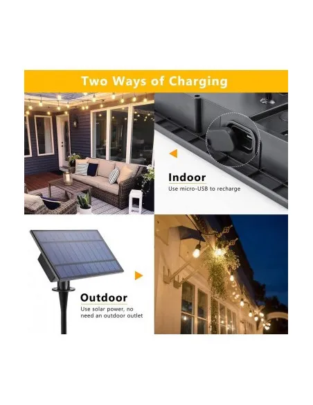 Ghirlanda Luminoasa SOLARA, 10 Metri cu 10 becuri, Alb Cald, PREMIUM