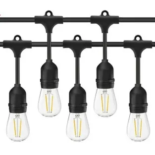 Ghirlanda Luminoasa, 10 Metri cu 20 Becuri, interconectabila, 2 filamente pe bec, 220V, alb cald