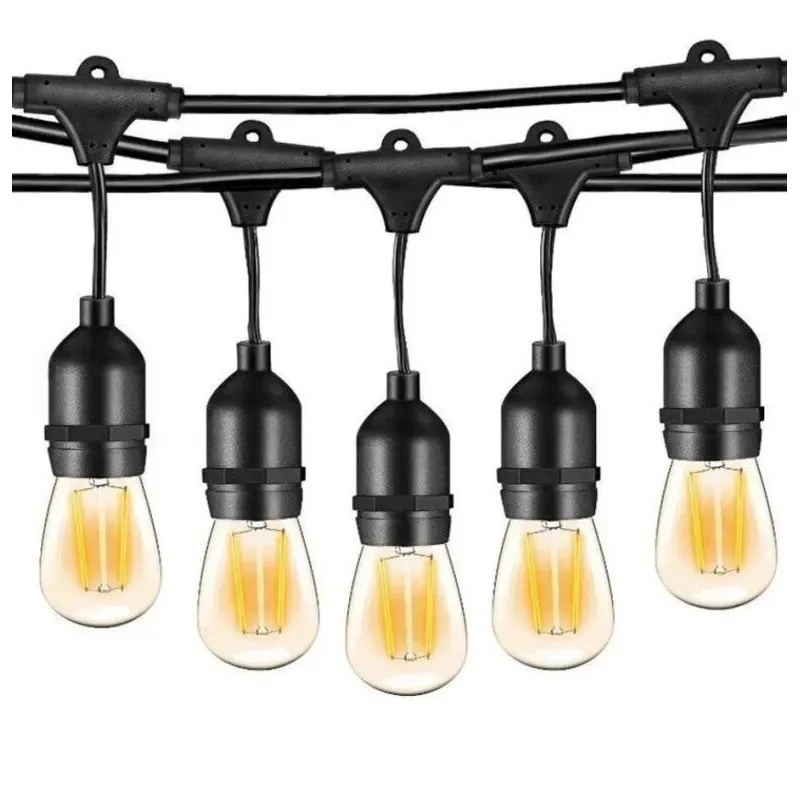 Ghirlanda Luminoasa, 10 Metri cu 20 Becuri, interconectabila, 2 filamente pe bec, 220V, alb cald