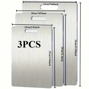 Set 3 tocătoare din titan, impermeabile, cu utilizare pe ambele fețe – 34×23 / 30×20 / 24×15 cm