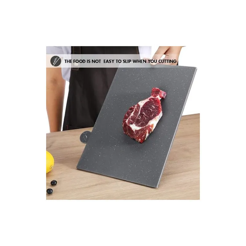 MASTERTOP Set 4 Tocătoare din Plastic pentru Bucătărie cu Suport Organizator și Rack de Scurgere, Fără BPA, Antiderapante, Lavab