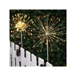 Set 2 x Lampa Solara Artificii cu Suport Metalic 2