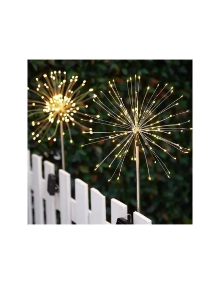 Set 2 x Lampa Solara Artificii cu Suport Metalic