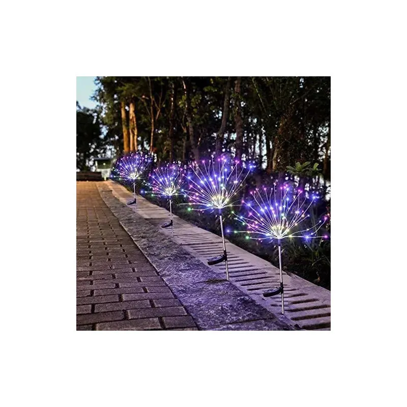 Set 2 x Lampa Solara Artificii cu Suport Metalic