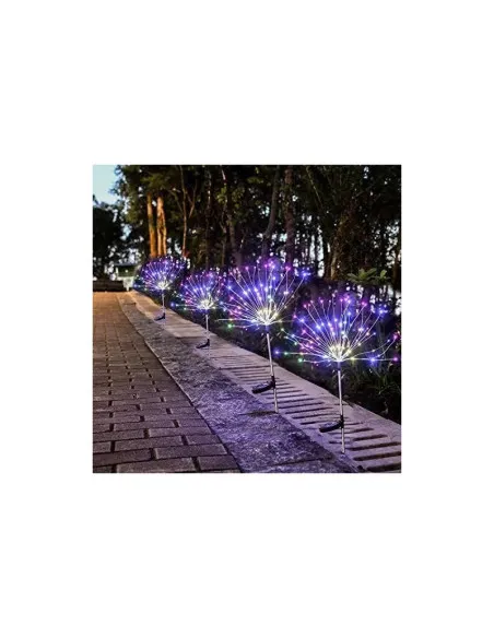 Set 2 x Lampa Solara Artificii cu Suport Metalic