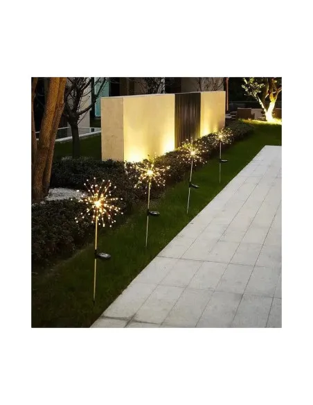 Set 2 x Lampa Solara Artificii cu Suport Metalic