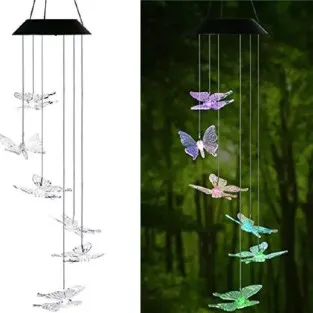 Decoratiune cu 6 fluturi incarcare solara si jocuri de lumini pentru gradina 2