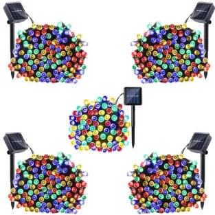 Set 5 x instalatie solara 100 LED, culoare multicolor