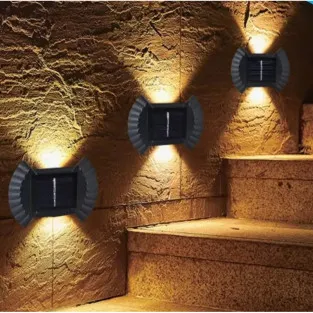 Set 4 Lampi Solare cu senzor cu lumina bidirectionala, rezistenta la apa