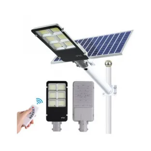 Lampa solara stradala LED cu panou fotovoltaic, suport de prindere si telecomanda 300W/ 400W