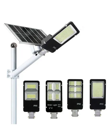 Lampa solara stradala LED cu panou fotovoltaic, suport de prindere si telecomanda 300W/ 400W